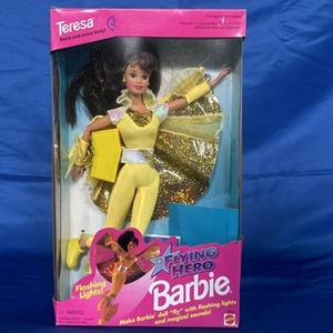 Flying Super Hero Barbie Teresa Doll #14031 SEALED 1995 Box Ware Flash Light NEW - Picture 1 of 14