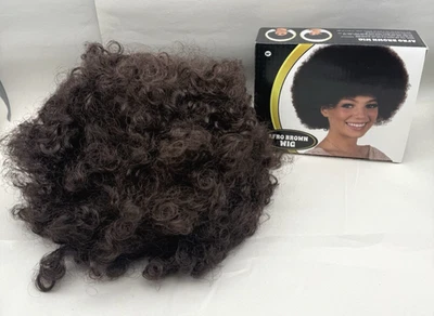 Peluca afro marrón canguro para mujer y hombre peluca con flequillo corto hinchable esponjosa talla única Foto 1 de 4