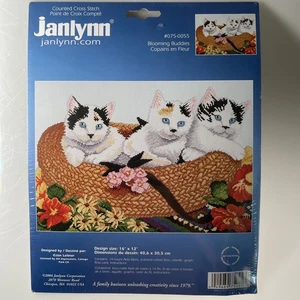 NEU Janlynn Blooming Buddies Kätzchen Katzen gezählt Kreuzstich Set 075-0055 - Bild 1 von 4