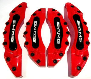 Brake Caliper Covers RED for 4Matic A B C E ML GL AMG GLA GLE CLK KIT Class N25 - Picture 1 of 7