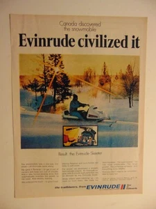 1970 EVINRUDE Snowmobile vintage art print ad - Picture 1 of 1