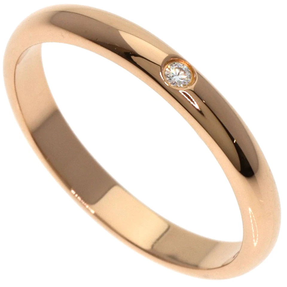 Anillo CARTIER Clásico Banda 1P Diamante #49 Oro Rosa K18 Damas [Usado] Foto 1 de 4