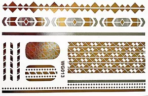 Pegatina de arte en uñas dedo tatuaje de agua oro plata pegatinas en uñas UV 18 piezas WG13 - Imagen 1 de 1