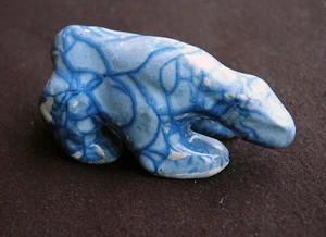 Gerhard Elsner 1930-2017: Eisbär Tierfigur Unikat blau Keramik glasiert Tier - Bild 1 von 6
