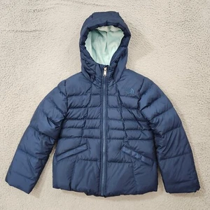 The North Face Jacket Girls Small Blue Puffer Fleece Lined 550 Down Hooded Coat - Picture 1 of 14