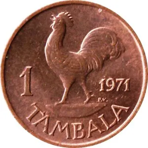 Malawi 1 Tambala Coin | Hastings Banda | Rooster | 1971 - 1982 - Picture 1 of 2