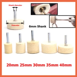 Felt Polishing Buffing Grinding Wool Wheel for Dremel Rotary Tool 6mm Shank - Picture 1 of 6