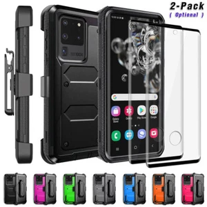 Funda resistente con clip para cinturón de vidrio templado para Samsung Galaxy S20/S20+/Ultra 5G - Imagen 1 de 54