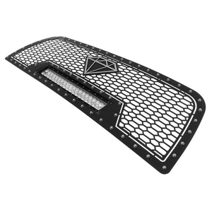 Fits 2013-2018 Dodge Ram 2500/3500 Upper Stainless Black Mesh with LED Grille - Picture 1 of 3