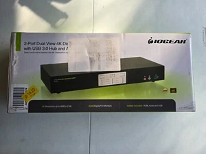 IOGEAR 2-Port Dual View 4K Display Port KVMP w/ USB 3.0 Hub & Audio GCS 1942 - Bild 1 von 2