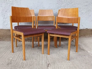 Designer Stacking Chair Dining Chair Vintage Laminated 60s Walnut 1/42 - Picture 1 of 12