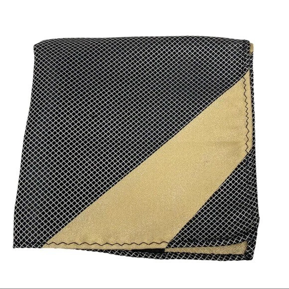 Men’s Suit Pocket Square 100% Silk Black and Tan. - Image 1 of 4