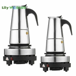 Cafetera Espresso Eléctrica 220V Acero Inoxidable 4/6 Tazas (200/300 ml) | Cafetera Espresso - Imagen 1 de 8
