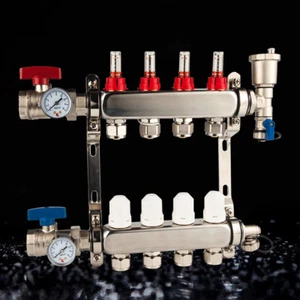 Radiant Heat Manifold 1/2”PEX Stainless Steel Radiant Floor Heating Manifold Set - Picture 1 of 17