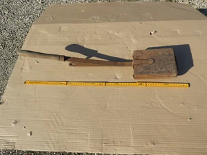 c.1870 antico stampo da forno? Ferro da stiro per waffle? Utensile da cucina forma pieghevole ferro museale - Foto 1 di 6