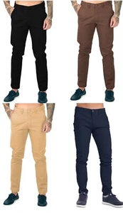 ID Mens Chino Trousers Slim Pants Stretch Skinny Leg Cotton Pants Casual Jeans - Picture 1 of 28