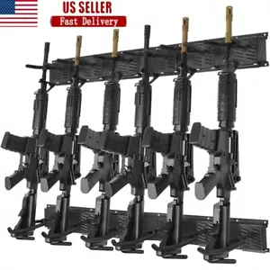 Adjustable Wall Mount Gun Rack Heavy Duty Steel Holder Rifles Shotguns Display - Picture 1 of 9