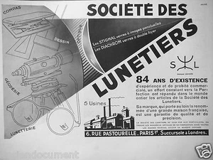 1933 STÉ DES LUNETIERS LES STIGMAL GLASSES SPOT PICTURES - Picture 1 of 1