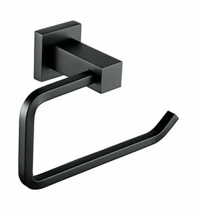 Mattschwarz Quadratisch Toilettenpapier Rollenhalter Badezimmer Wandmontage Zubehör - Bild 1 von 2