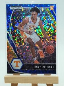 2021-22 Prizm Draft Picks  Blue Circles Disco #7 Keon Johnson Blazers
