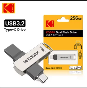 Kodak 256GB Unità flash USB ad alta velocità Kodak k273 Interfaccia 3.2 Tipo-C - Foto 1 di 11