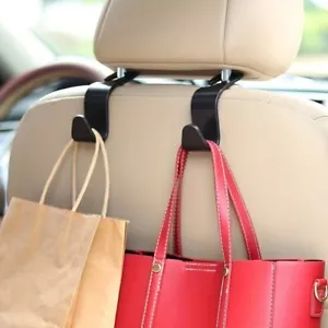 Auto Rücksitzhaken Rücksitz Kopfstützenhaken Haken Taschenhalter 2 Stück Schwarz - Bild 1 von 8
