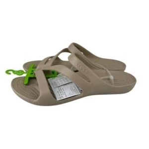 CROCS Kadee II Iconic Comfort Strappy Slip-On Sandal Beige Women’s 9 NWT - Picture 1 of 14