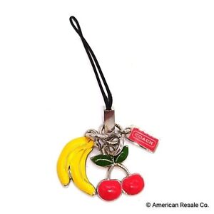 Rare Vintage COACH Banana Cherry Lanyard,Phone,Purse Charm,Add to Keychain