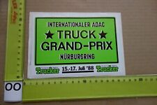 Alter Aufkleber Motorsport LKW Trucker TRUCK GRAND-PRIX Nürburgring 1988 (OB)