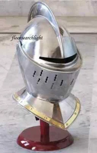 Europäischer geschlossener Helm - Mittelalter Ritter Rüstungshelm - LARP Rollenspiel Kostüm - Bild 1 von 7