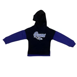 NFL Baltimore Ravens Girls Long Sleeve Hooded Sweatshirt in Black, XS (4/5) - Picture 1 of 3