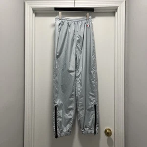 Champion Mens S Warm Up Lined Track Windbreaker Pants USA Gray Ankle Zip - Picture 1 of 14