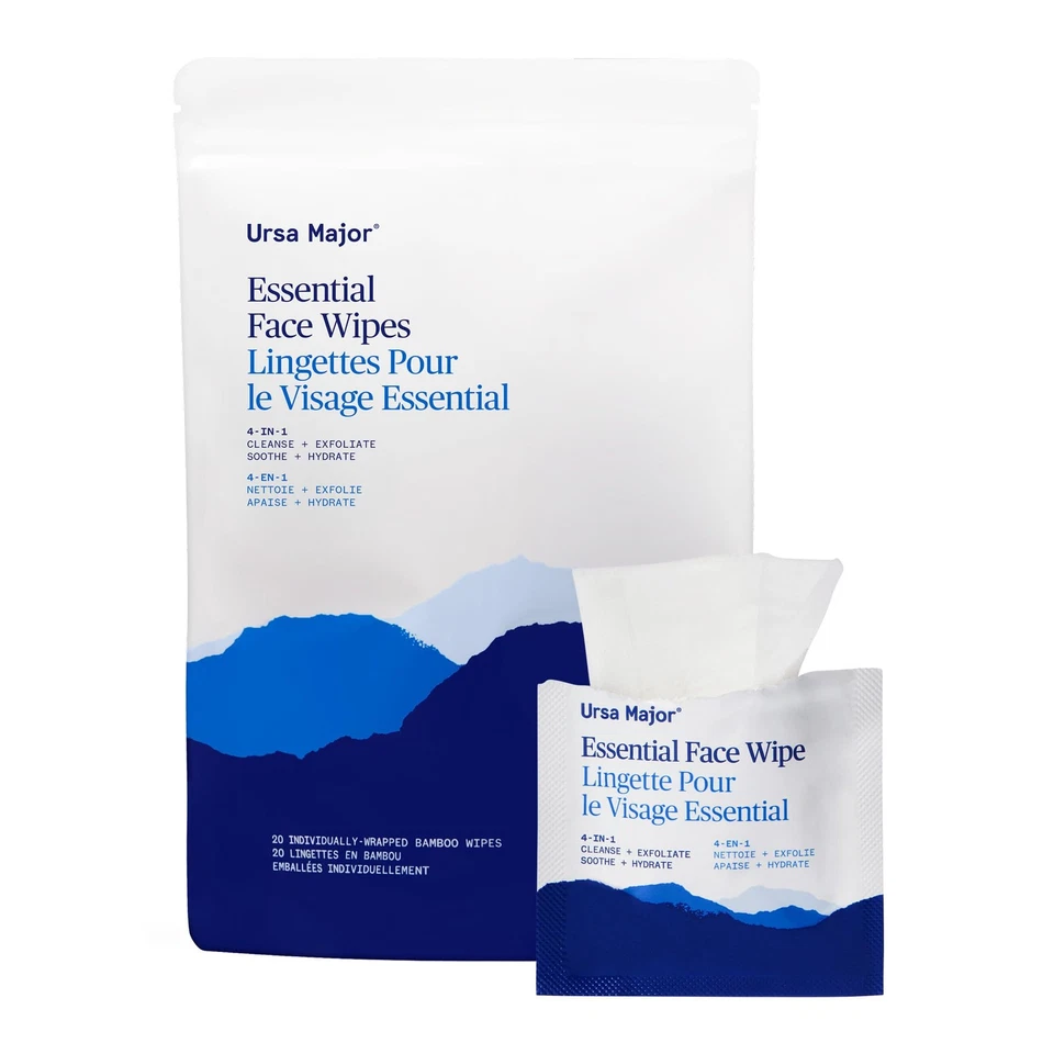 Ursa Major 4 in 1 Essential Face Wipes - 20 Count