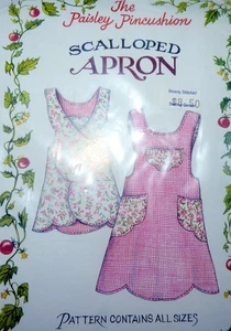 *VTG SCALLOPED APRON The Paisley Pincushion Sewing Pattern Child Woman XS-XXL - Picture 1 of 2