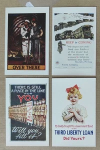 PROPAGANDA WW1 STATI UNITI USA-LOTTO 4 CARTOLINE-C87-169 - Foto 1 di 1