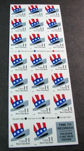 US Stamp Booklet Pane Scott# 3268c Uncle Sam Hat P#V1112 1998 MNH H373 - Picture 1 of 1