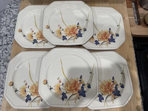 VTG 6 Mikasa China Continental Ivory Majestic F4005 8 1/4" Octagon Salad Plates* - Picture 1 of 18