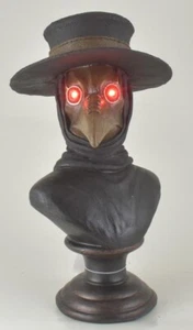 Médico de la peste misterioso con ojos rojos LED, sanador de busto, 13" de alto detallado NUEVO en caja - Imagen 1 de 11