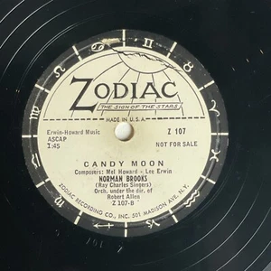 10" 78 RPM-Norman Brooks-3-D Sweetie/Candy Moon/Zodiac Z-107 Promo - Picture 1 of 4