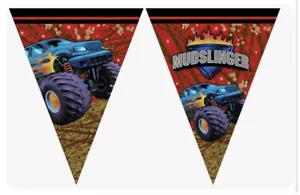 12’ foot Mudslinger Monster Truck Party Supplies Flag Banner decorations - Picture 1 of 2