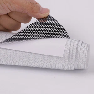 White/Black Perforated Window Film One Way Vision Car Headlight Wrap Decor Tint - Picture 1 of 14