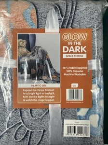 Kids Blanket Glow In The Dark Space Throw Blanket 127 X 152cm Bed Bedroom Warm - Picture 1 of 4
