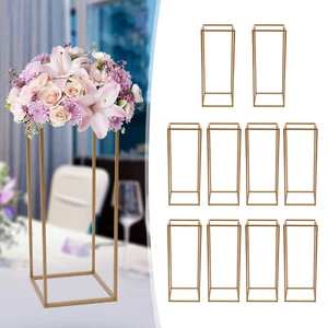 10Pcs Tall Gold Metal Flower Stand for Wedding Table Centerpieces Decor 23.6'' - Picture 1 of 18