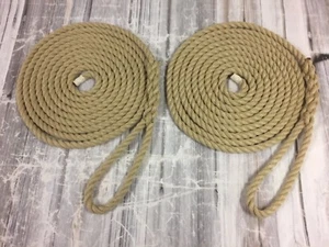 Cuerdas/líneas de amarre de polihemp sintético de 16 mm 2 x 8 metros - 8" empalmadas suaves para ojos - Imagen 1 de 6