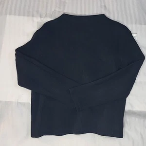 Ralph Lauren Black Ribbed Mock Neck Sweater Size Medium - Picture 1 of 9