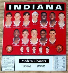 INDIANA UNIVERSITY HOOSIERS MEN'S BASKETBALL POSTER (PARTIAL) 1996-97 RARE! - Bild 1 von 1