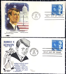 Set of 2 US #1770 15¢ Robert F. Kennedy FDCs Softones & Graebner Chapter Cachets - Picture 1 of 5
