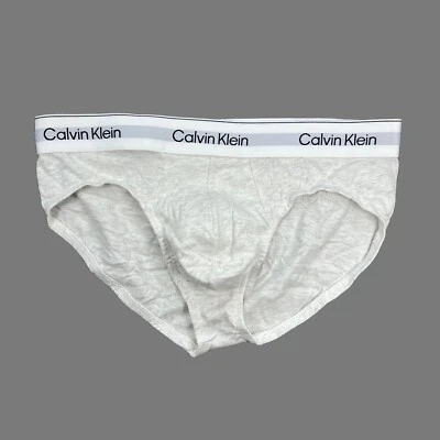 Calvin Klein CK Hombres Crema Avena Icono Algodón Elástico Cadera Calzoncillo Ropa Interior S M L Foto 1 de 4