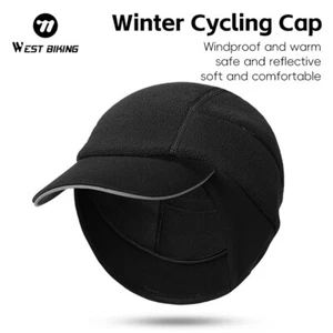 BICICLETA HÚMEDA Invierno Cálido Ciclismo Gorra Ala Correr Senderismo Polar Sombrero Orejeras Negro - Imagen 1 de 15