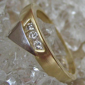 Wow Bicolor aus 14kt 585 Gold Ring mit Brillant Ring Weiß Gold Diamant ♦️4594♦️ - Bild 1 von 6